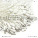 25 Pistilli artificiali bianchi in cotone e gesso testa da 1mm