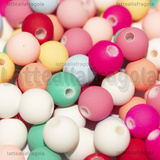 25 Perle in Acrilico Effetto Gommato colori misti foro passante 8mm