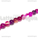Perle in Agata Striata Toni Rosa 6mm filo 38cm circa