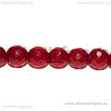 Perle in Giada Rossa sfaccettata 8mm filo 38cm circa
