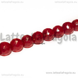 Perle in Giada Rossa sfaccettata 8mm filo 38cm circa