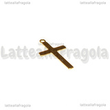 Ciondolo Croce in Acciaio Inox dorato 23x12.5mm