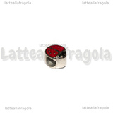 Coccinella Smaltata in Acciaio Inox  foro largo 10x11x8.5mm