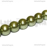 20 Perle in vetro cerato verde vintage 10mm