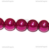 20 Perle in vetro cerato rosa acceso 10mm