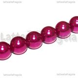 20 Perle in vetro cerato rosa acceso 10mm
