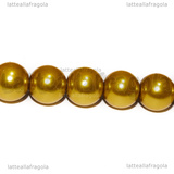 20 Perle in vetro cerato oro 10mm
