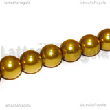20 Perle in vetro cerato oro 10mm