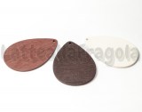 Ciondolo goccia in legno cioccolato fondente 48x33mm