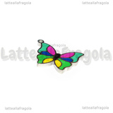 Ciondolo Farfalla in Acciaio Inox smaltato 13x16mm