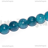 Perle in Giada della Malesia Azzurra 8mm filo 18cm circa
