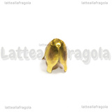Coppia Coppette Copriperla 4 petali in metallo gold plated 13x8mm