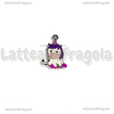 Charm Unicorno in Acciaio Inox smaltato 14x8.5mm