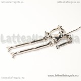 Corpo 3D bambolina in metallo argento antico 45x12mm
