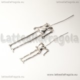 Corpo 3D bambolina in metallo argento antico 45x12mm