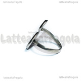 Base anello in Acciaio Inox regolabile con doppia base 8-12mm