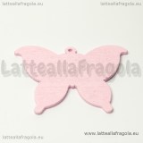 Ciondolo Farfalla in legno rosa chiaro 50x36.6mm
