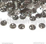 5 Targhette Tonde in Acciaio Inox 6mm