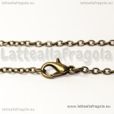 Collana in metallo color bronzo 77cm maglie ovali 3x2mm
