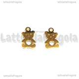 Charm Orsacchiotto in Acciaio Inox Dorato 9.5x6mm