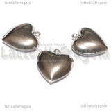 Ciondolo Cuore 3D in Acciaio Inox 17.5x16x6mm