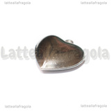 Ciondolo Cuore 3D in Acciaio Inox 22.5x22x8mm