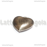 Ciondolo Cuore 3D in Acciaio Inox 22.5x22x8mm