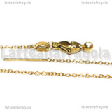 Collana in Acciaio Inox Dorato maglia ovale scorrevole 2x1.5x0.4mm 45cm