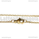 Collana in Acciaio Inox dorato 45cm a Maglia Ovale 2x1.5mm