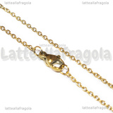 Collana in Acciaio Inox dorato 45cm a Maglia Ovale 2x1.5mm