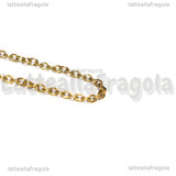 Collana in Acciaio Inox dorato 45cm a Maglia Ovale 2x1.5mm