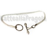 Base Bracciale tipo pandora con chiusura a T in metallo silver plated 21cm