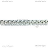 Base Bracciale tipo pandora con chiusura a T in metallo silver plated 21cm