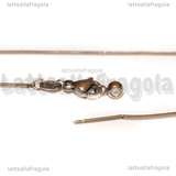 Collana in Acciaio Inox maglia cordino scorrevole 0.8mm 51cm