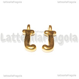 Ciondolo Lettera J 3D in Acciaio Inox Dorato placcato oro 18K 20x9x4mm