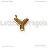 Ciondolo Lettera Y 3D in Acciaio Inox Dorato placcato oro 18K 19x14.5x4mm