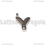 Ciondolo Lettera Y 3D in Acciaio Inox 19x14.5x4mm