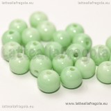 10 Perle in vetro verde menta 8mm