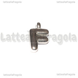 Ciondolo Lettera F 3D in Acciaio Inox 19.5x11x4mm