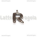 Ciondolo Lettera R 3D in Acciaio Inox 19x12.5x4mm