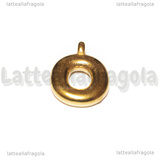 Ciondolo Lettera O 3D in Acciaio Inox Dorato placcato oro 18K 19x14.5x4mm