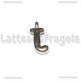 Ciondolo Lettera J 3D in Acciaio Inox 20x9x4mm