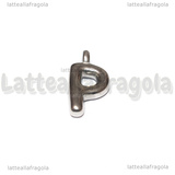Ciondolo Lettera P 3D in Acciaio Inox 19.5x10.5x4mm