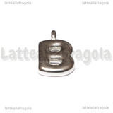 Ciondolo Lettera B 3D in Acciaio Inox 19.5x13x4mm