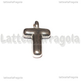 Ciondolo Lettera T 3D in Acciaio Inox 20x13x4mm