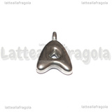 Ciondolo Lettera A 3D in Acciaio Inox 19x13.5x4mm