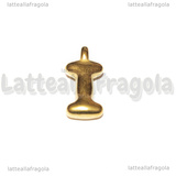Ciondolo Lettera I 3D in Acciaio Inox Dorato placcato oro 18K 19x9x4mm