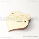 Ciondolo cuore in legno naturale 35x30mm