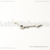 Lancette orologio in metallo argento antico 27x9mm