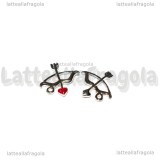Charm Arco con Freccia in metallo argentato smaltato 17mm